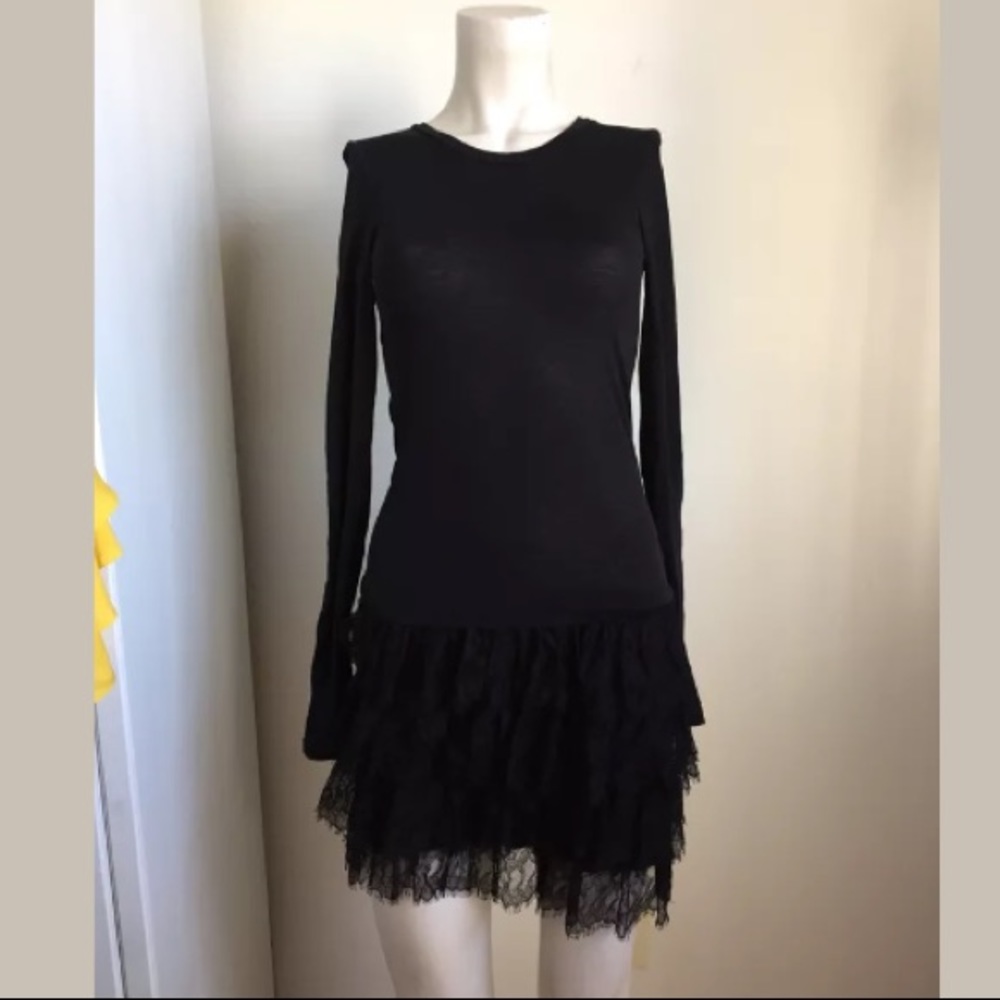 Theory Archan Black Drop Waist Dress - Picture 4 of 8